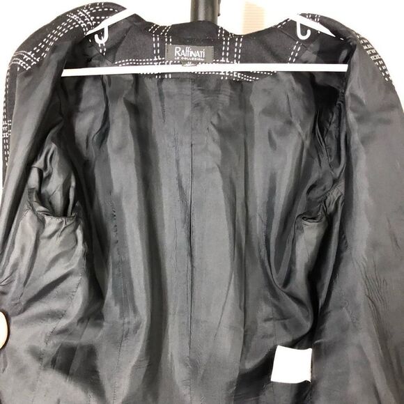 Raffinati LE COLLEZIONI Wool Cashmere Black White‎ Blazer Sz 14 - Picture 6 of 8